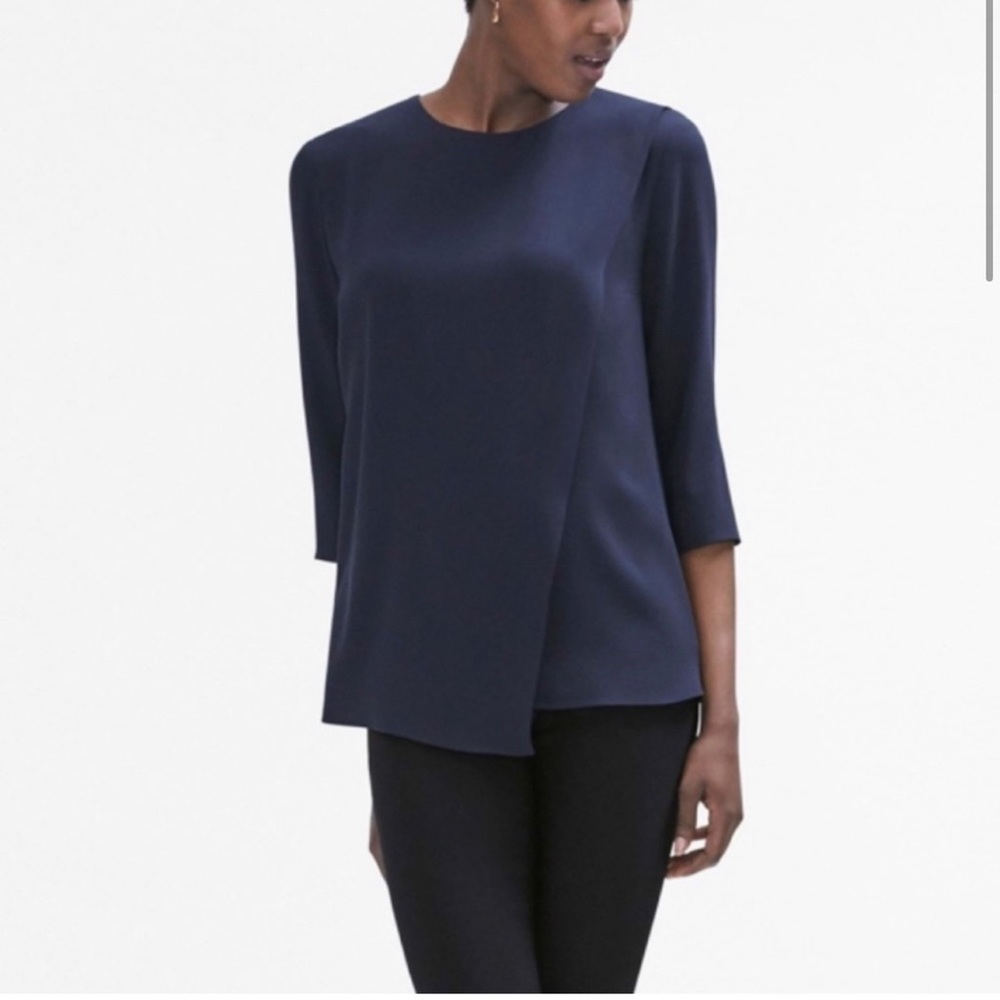 MM LAFLEUR The Bourgeois Blouse Navy Top